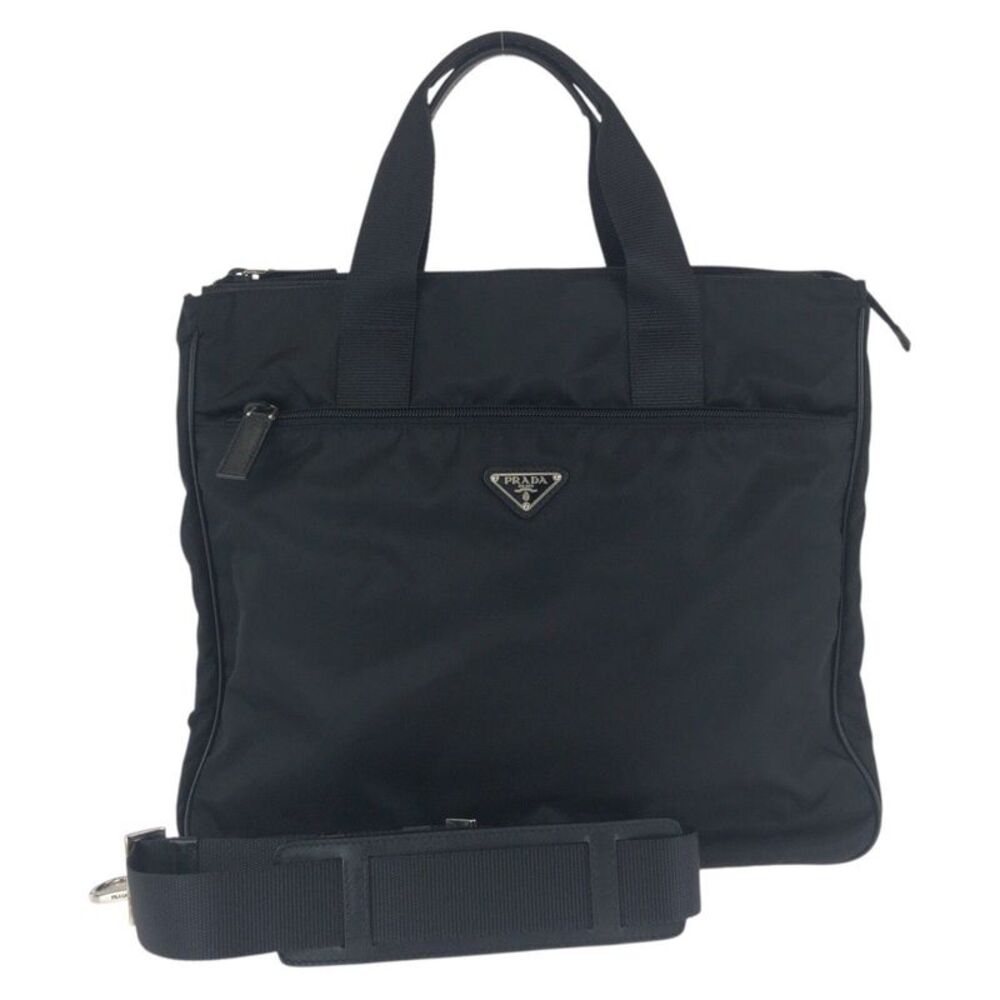 Prada Nylon Leather Business Briefcase